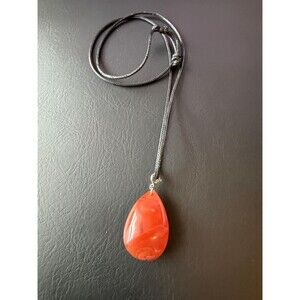 Red Agate Nanhong Water Drop Pendant Necklace –Teardrop Necklace adjustable Cord